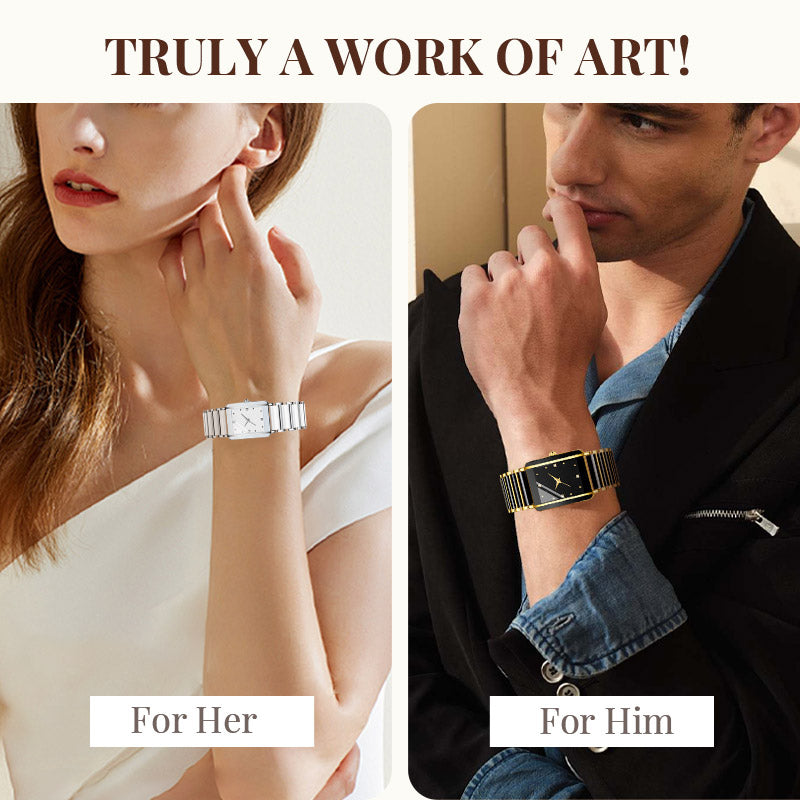⌚Montre-bracelet carrée en céramique à quartz, tendance