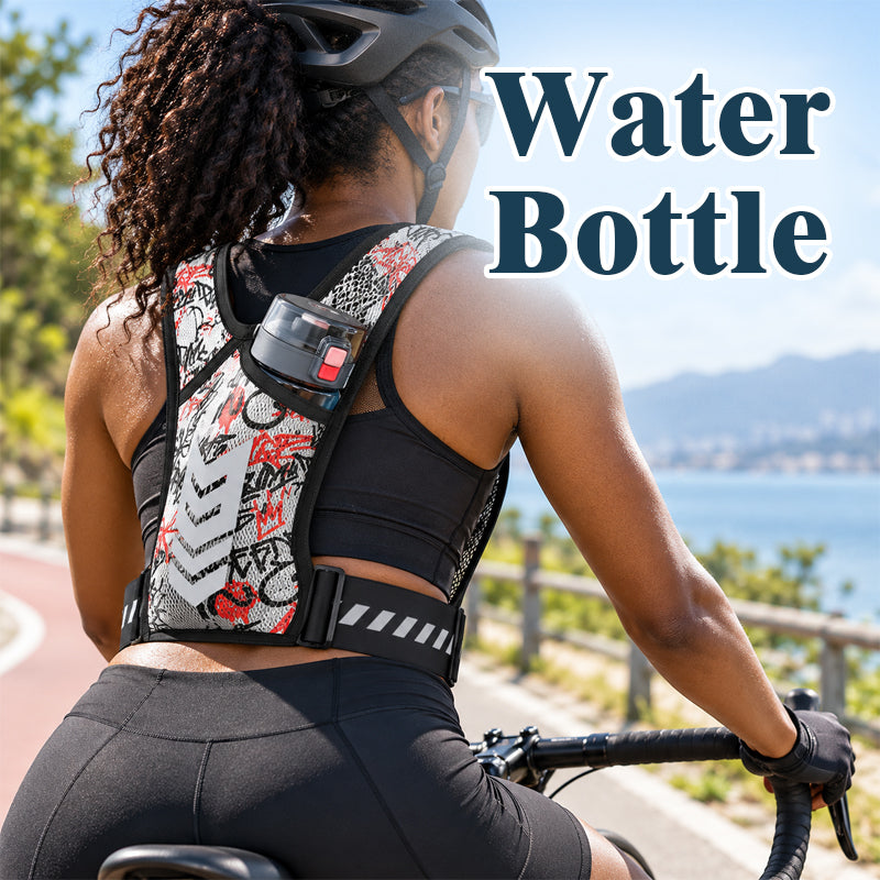 🏃 Gilet de course mains libres — Rangement pour bouteille d'eau et téléphone, et éléments réfléchissants pour plus de sécurité