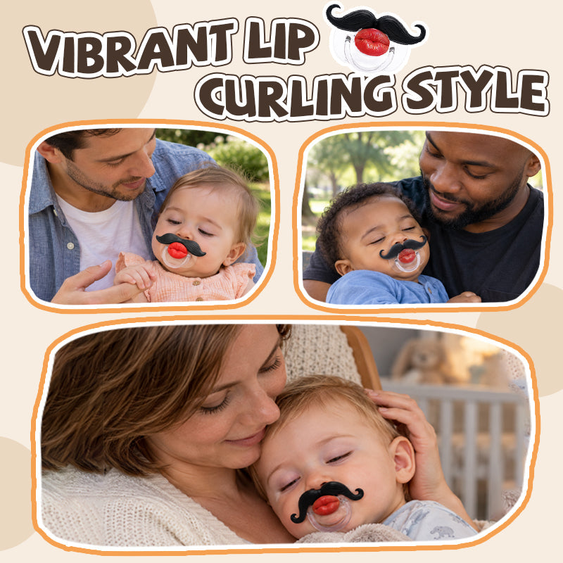 👶😜 Sucette pour bébé « Lèvres rouges et moustache » – Un accessoire photo amusant pour de jolies photos de bébé !