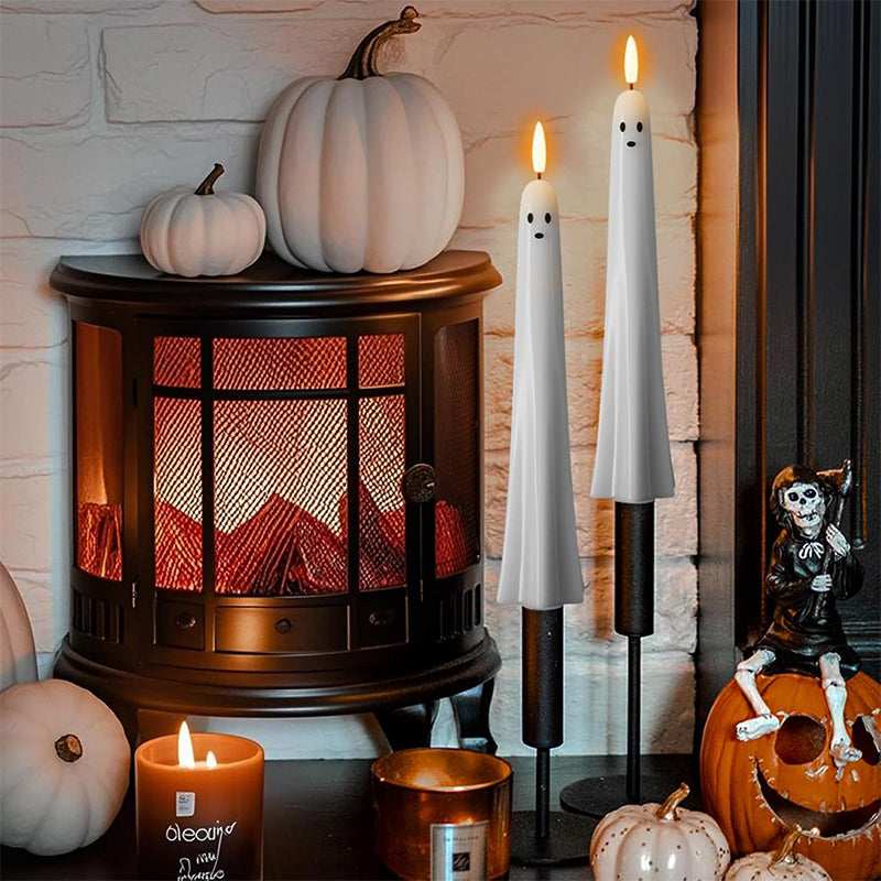 🎃👻 Lampe fantôme télécommandée avec mèche enflammée 3D 👻🎃