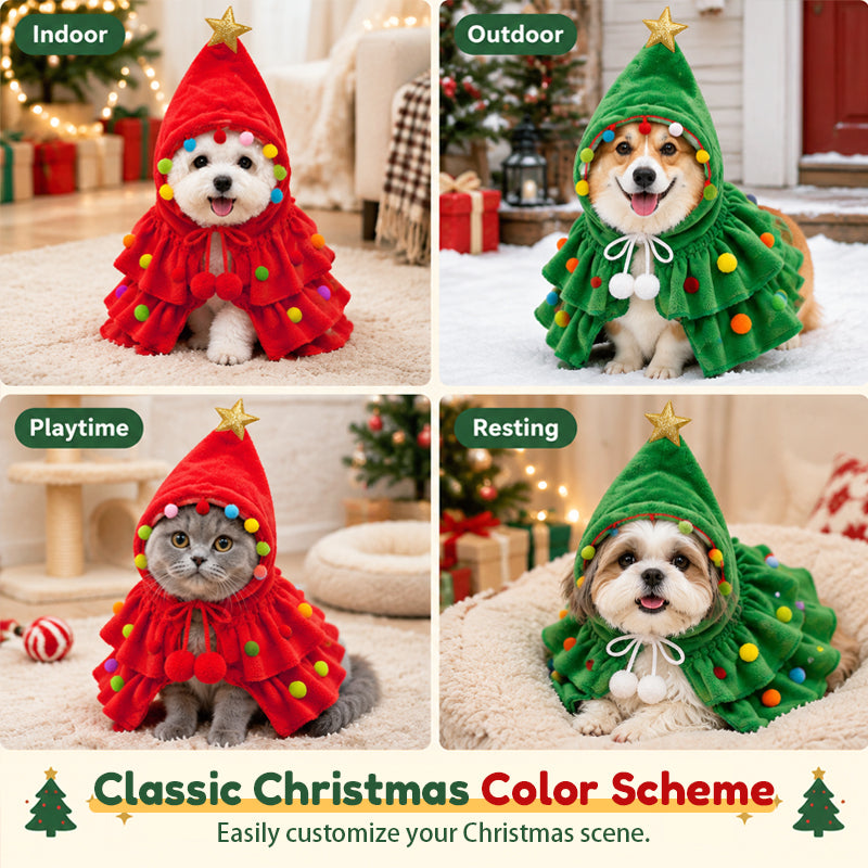 Cape « sapin de Noël » pour chats et chiens