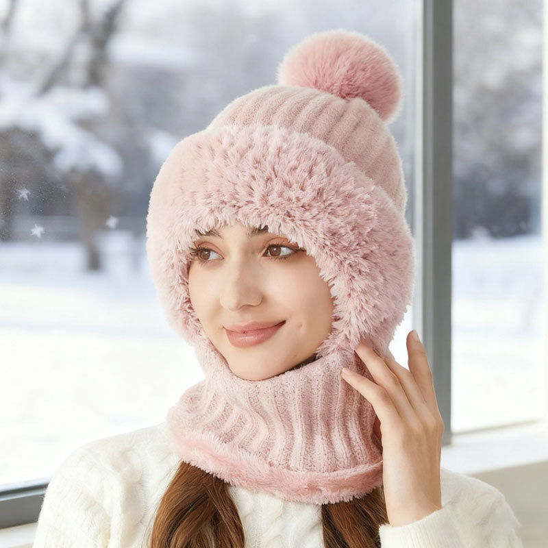 ❄️ Bonnet d'hiver épais en peluche 3 en 1🧣