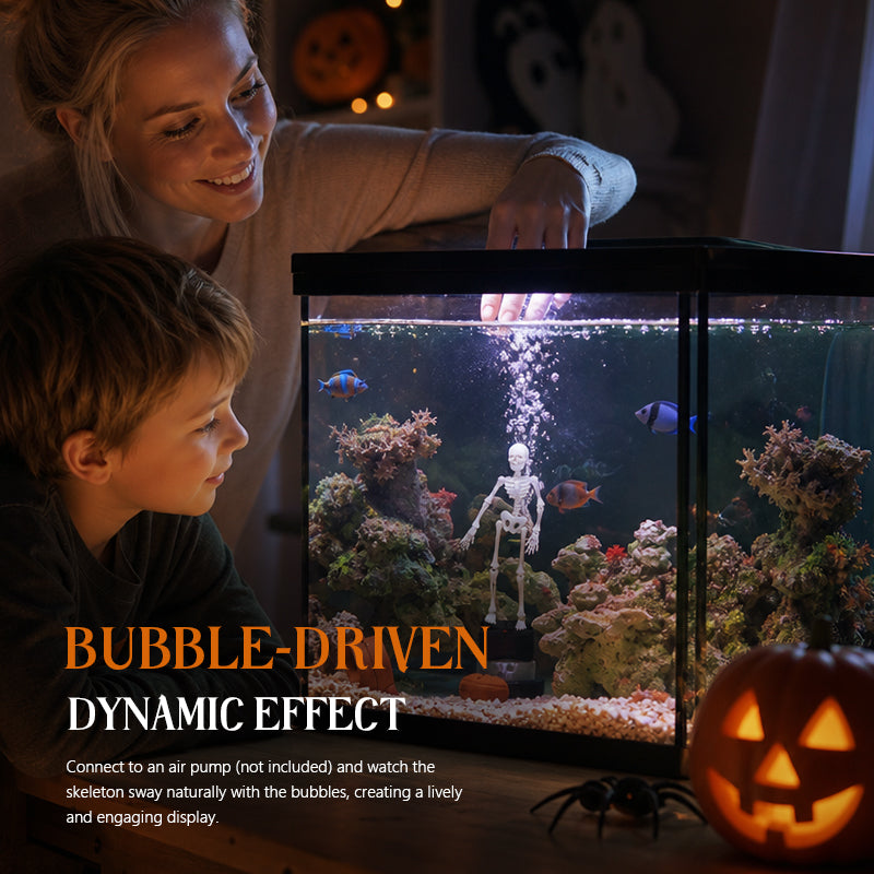 💀 Décoration d'aquarium « Squelette dynamique » : une décoration d'aquarium actionnée par l'air !🐠