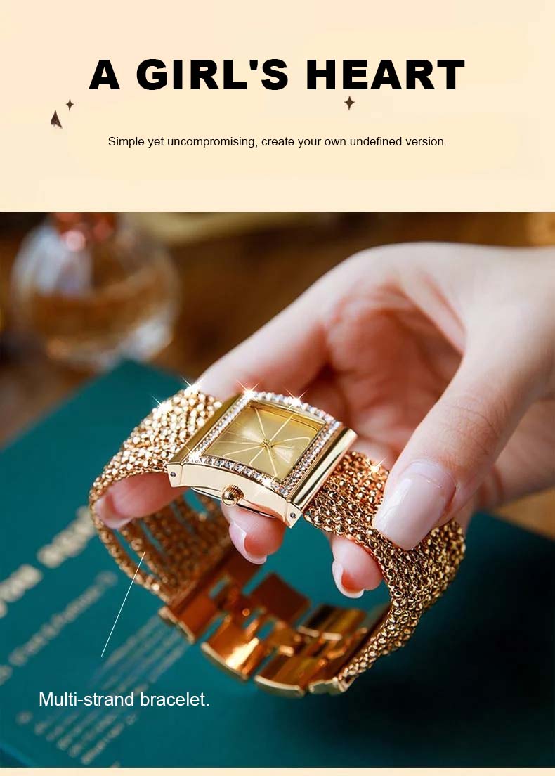 Montre à quartz sertie de diamants pour femme