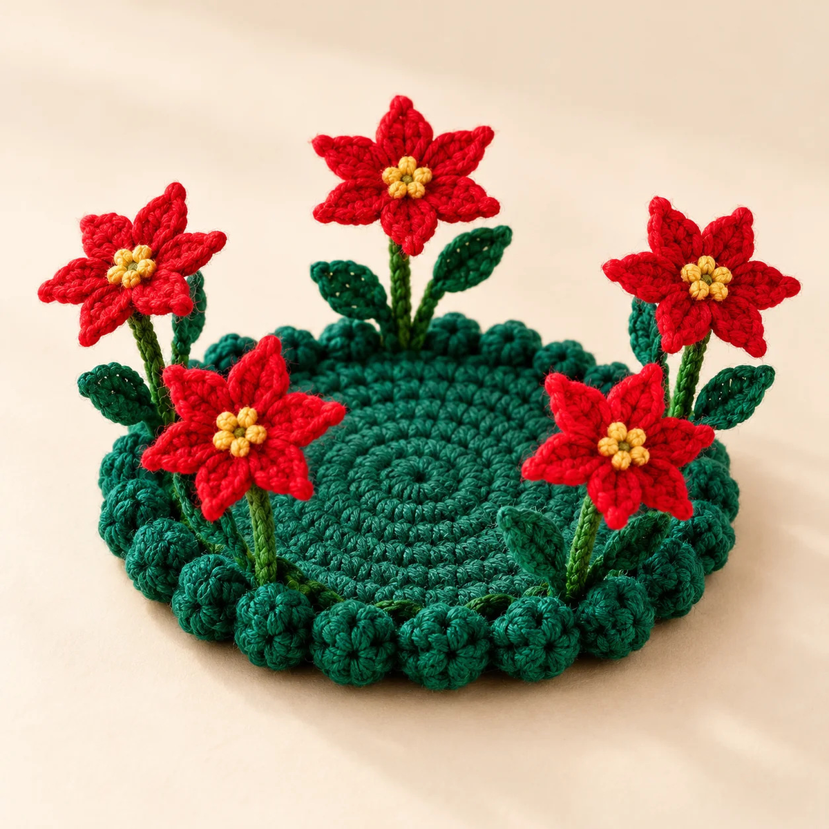 🌸50 % DE RÉDUCTION🌸 Sous-verre floral au crochet fait main | Everlasting Table Art 🌸