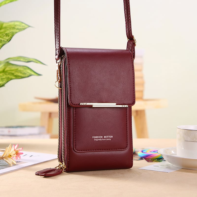 🏆Promotion du dernier jour : 60 % de réduction 👜📱 Portefeuille-étui à bandoulière pour téléphone tactile pour femme, simple et élégant