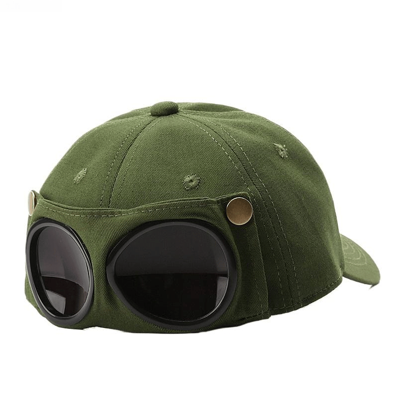 🤣 Casquette de baseball style aviateur — Emplacements originaux pour lunettes de soleil et détails métalliques vintage !🧢✨