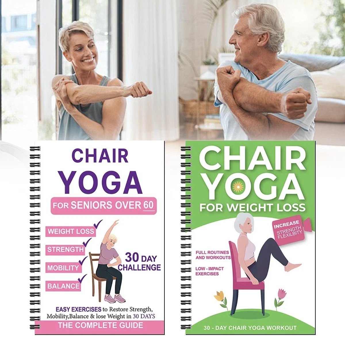 Le guide complet du yoga sur chaise pour les seniors : plus de 40 exercices simples avec une résistance légère pour retrouver force, mobilité et équilibre… et perdre du poids
