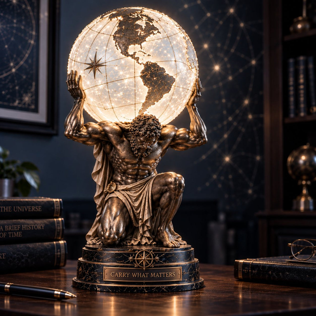 🌍 Lampe « Atlas » en forme de globe terrestre lumineux 🌌