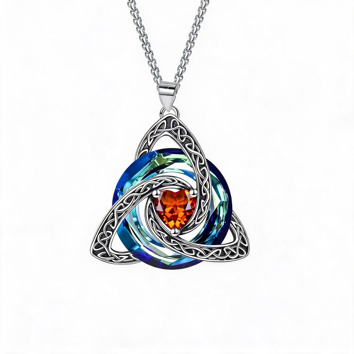 ✨Collier avec pierre de naissance et nœud celtique de la Trinité – Un symbole chargé de sens, représentant l'amour et le lien ❤️