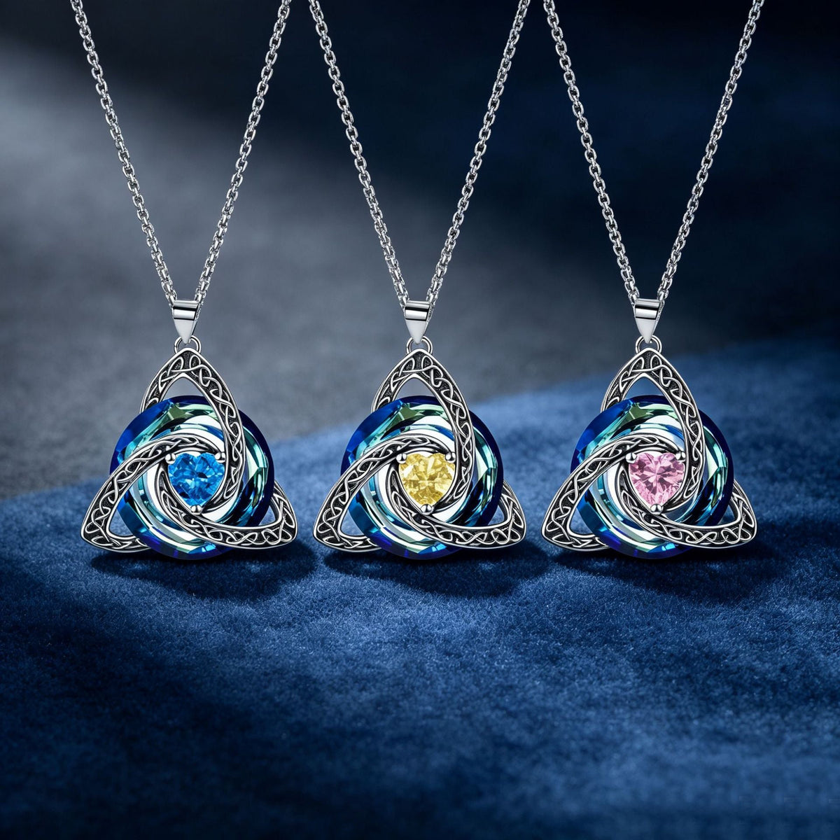 ✨Collier avec pierre de naissance et nœud celtique de la Trinité – Un symbole chargé de sens, représentant l'amour et le lien ❤️
