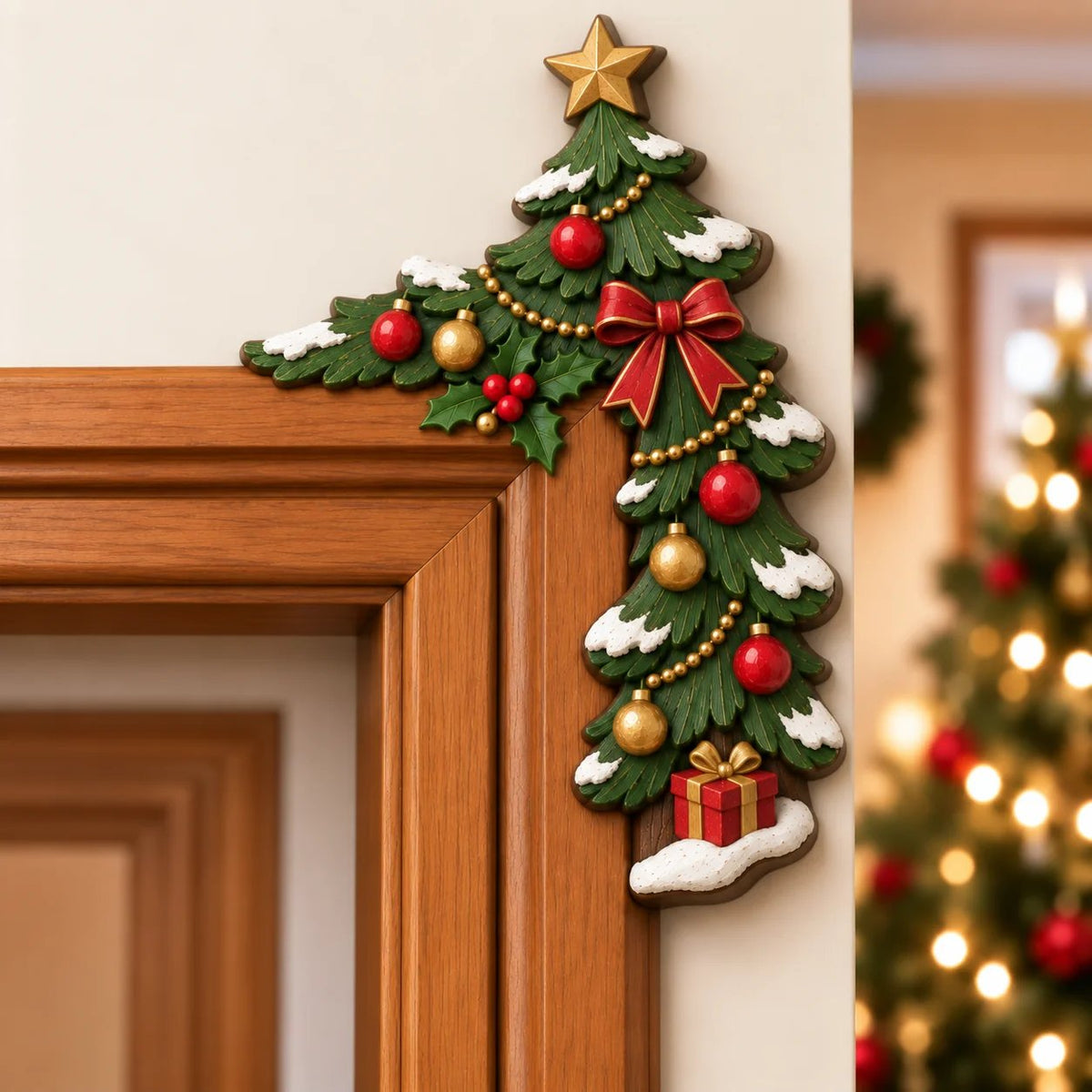 ⏰DERNIER JOUR : 50 % DE RÉDUCTION 🎅 Décoration d'angle pour encadrement de porte « Peekaboo » de Noël