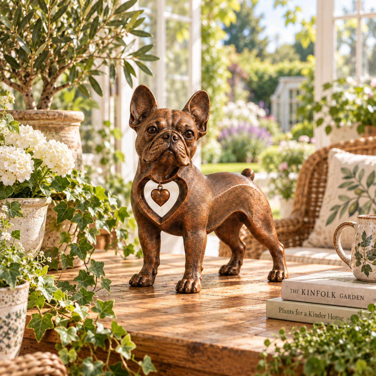⭐Sculpture de bouledogue français de style rétro classique — Le coup de foudre !