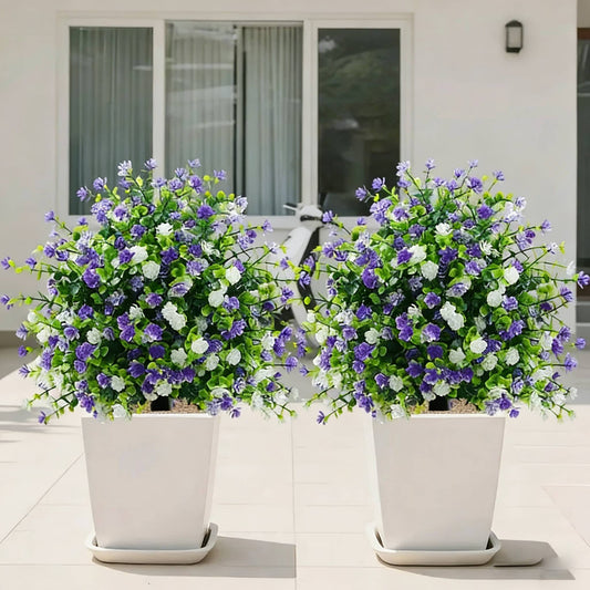 🌸Arbres artificiels en pot avec piquets de fixation au sol