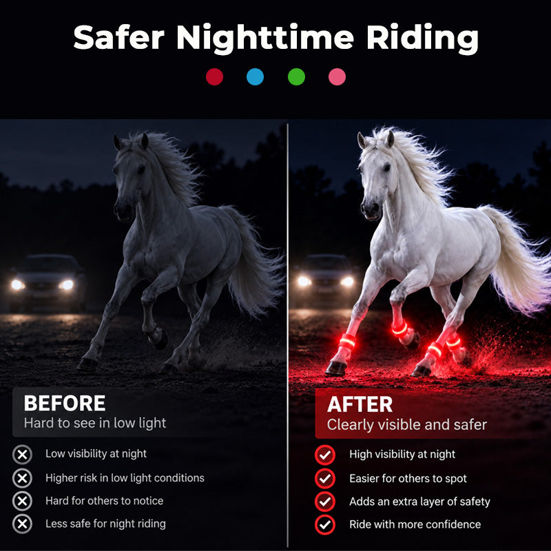 Bracelets LED pour chevaux | Bracelets lumineux haute visibilité pour l'équitation nocturne