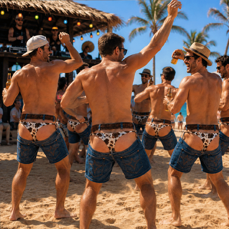🏖️ Short de plage en jean| Short de plage fantaisie à effet d'illusion
