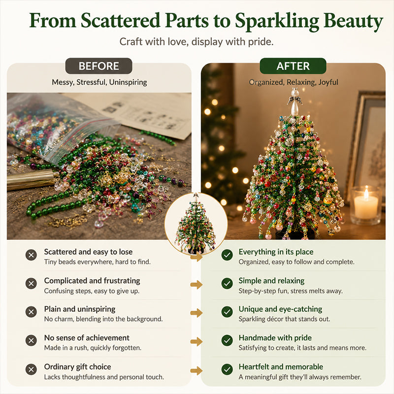 Kit de bricolage pour sapin de Noël en perles