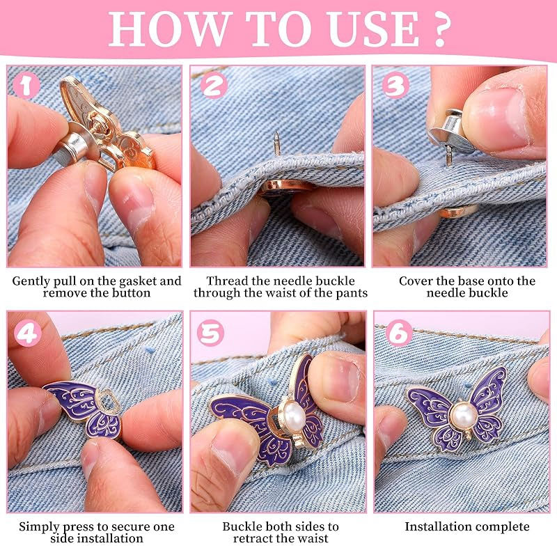 Boucle de taille « Papillon perlé » 🦋