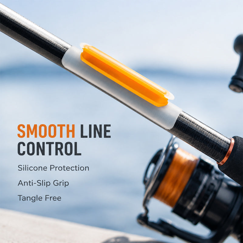🎣 Porte-ligne amovible en silicone pour canne à pêche