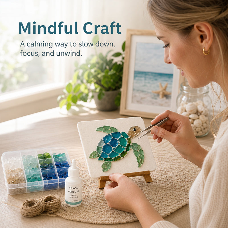 Kit d'art en verre de mer – Créez un magnifique chef-d'œuvre en mosaïque