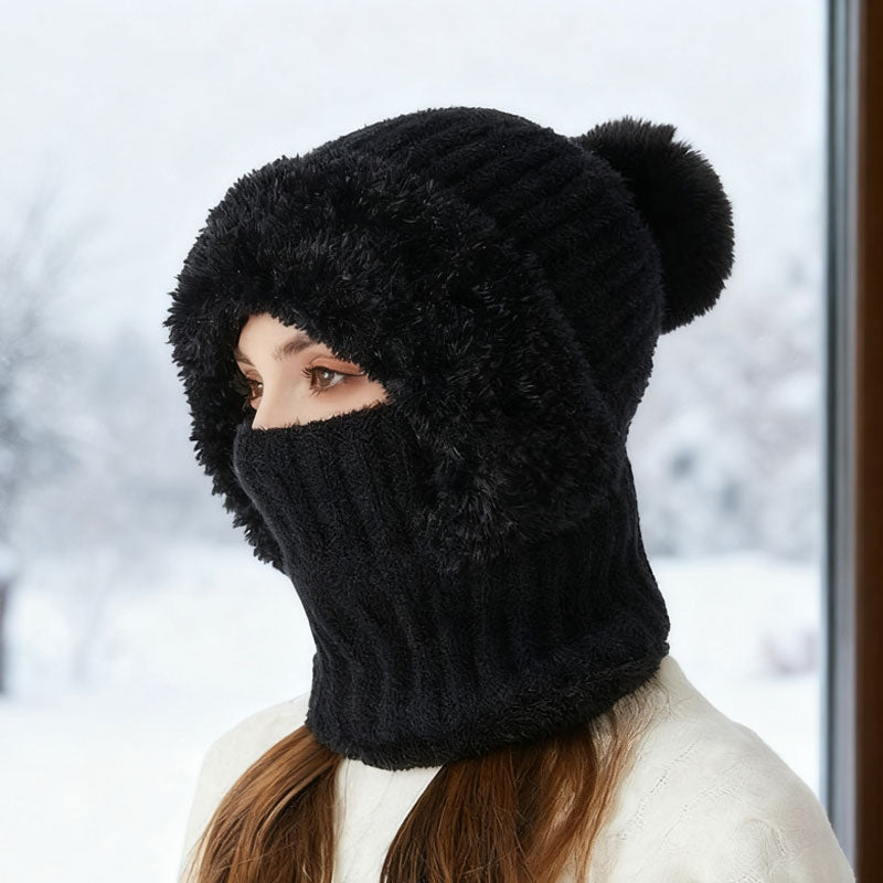 ❄️ Bonnet d'hiver épais en peluche 3 en 1🧣