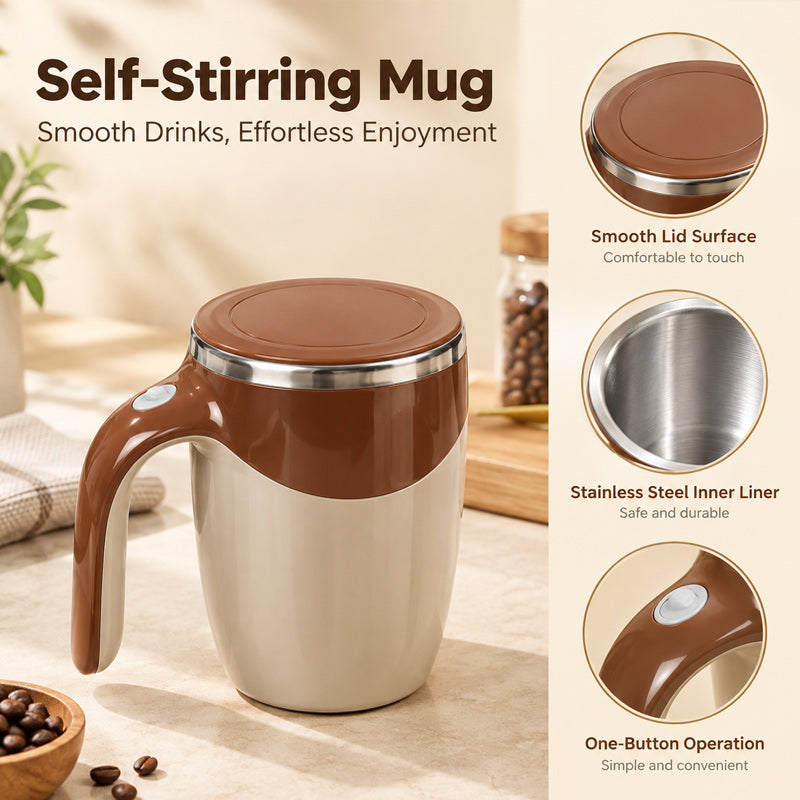 Tasse à café automatique à agitation automatique avec couvercle, bol mélangeur magnétique portable
