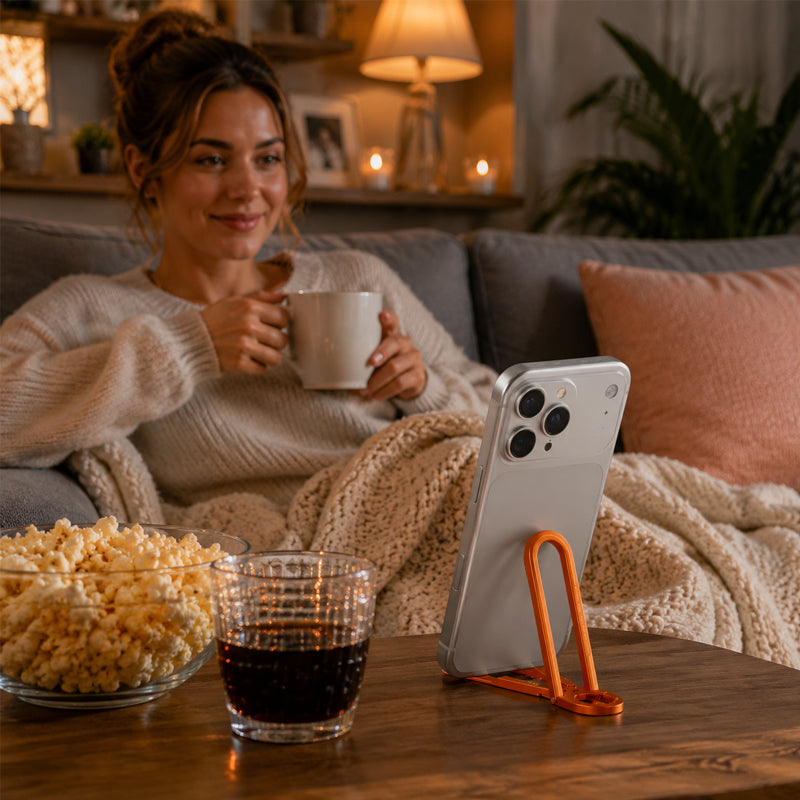 Support pour téléphone avec trépied et porte-clés