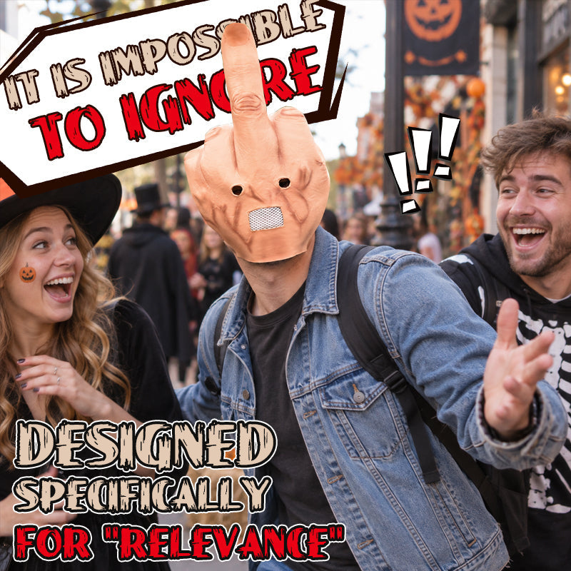 🖕 Le masque géant en forme de doigt d'honneur qui vole la vedette à la fête