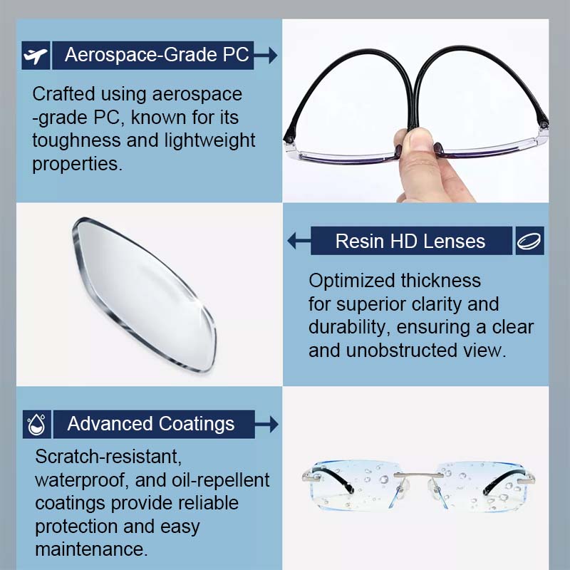 LUNETTES DE LECTURE HAUTE RÉSISTANCE BLOQUANT LA LUMIÈRE BLEUE, À DOUBLE USAGE