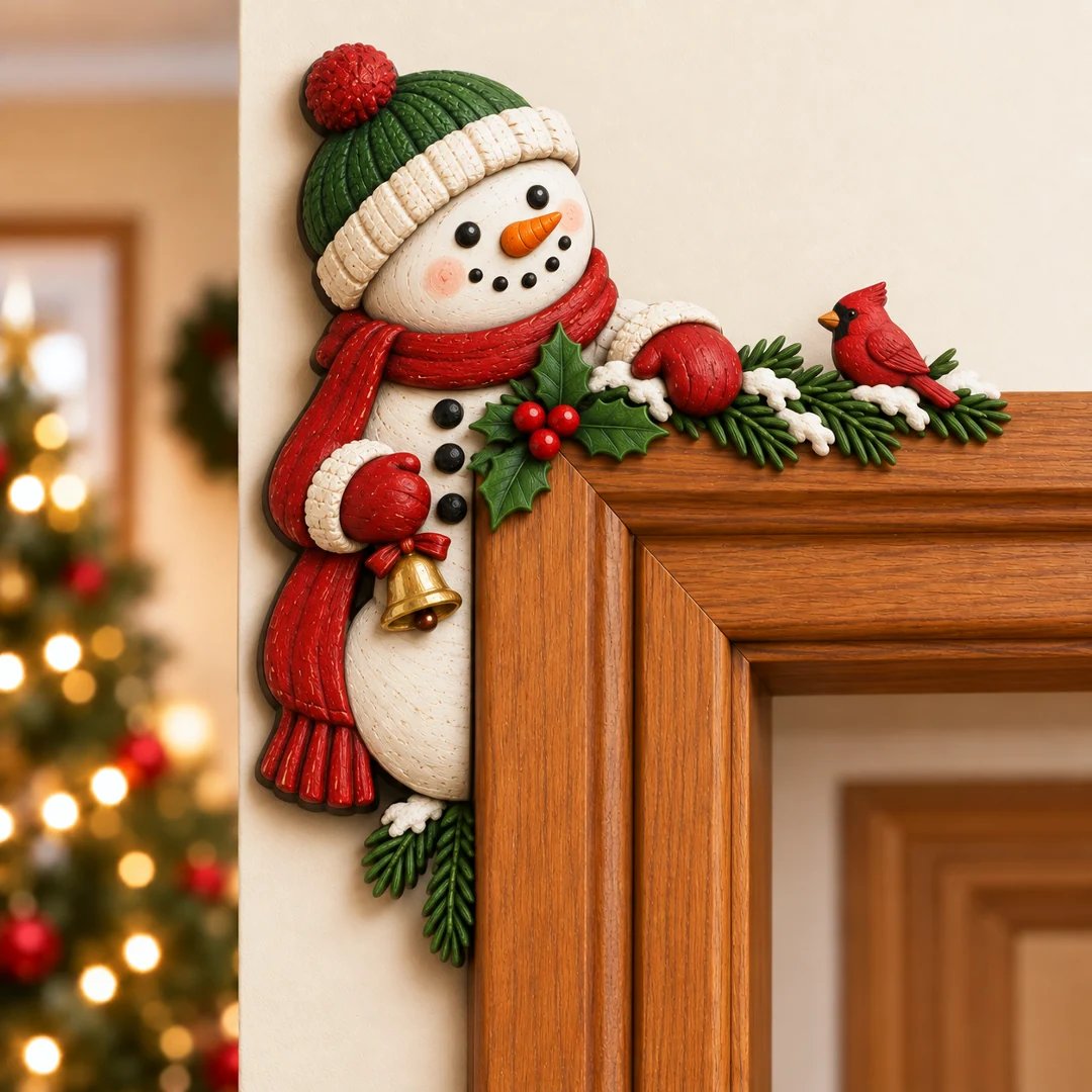 ⏰DERNIER JOUR : 50 % DE RÉDUCTION 🎅 Décoration d'angle pour encadrement de porte « Peekaboo » de Noël