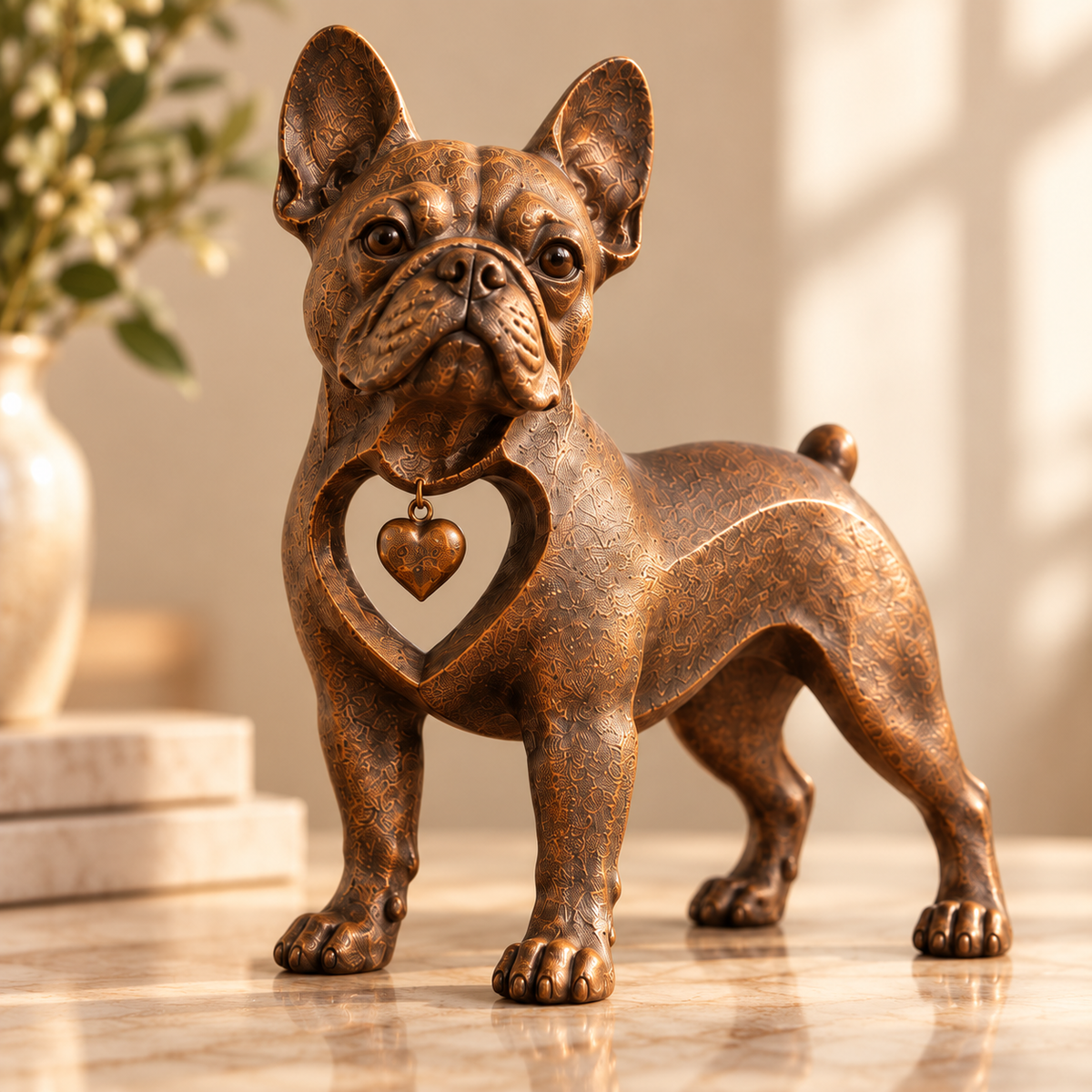 ⭐Sculpture de bouledogue français de style rétro classique — Le coup de foudre !