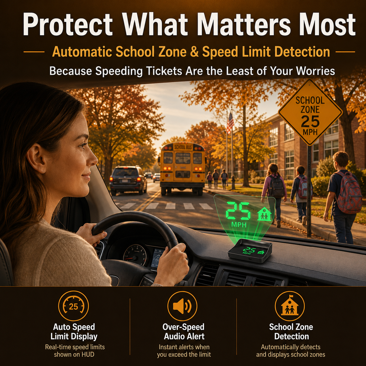 Head-Up Display (HUD) – GPS pour voiture avec compteur de vitesse numérique