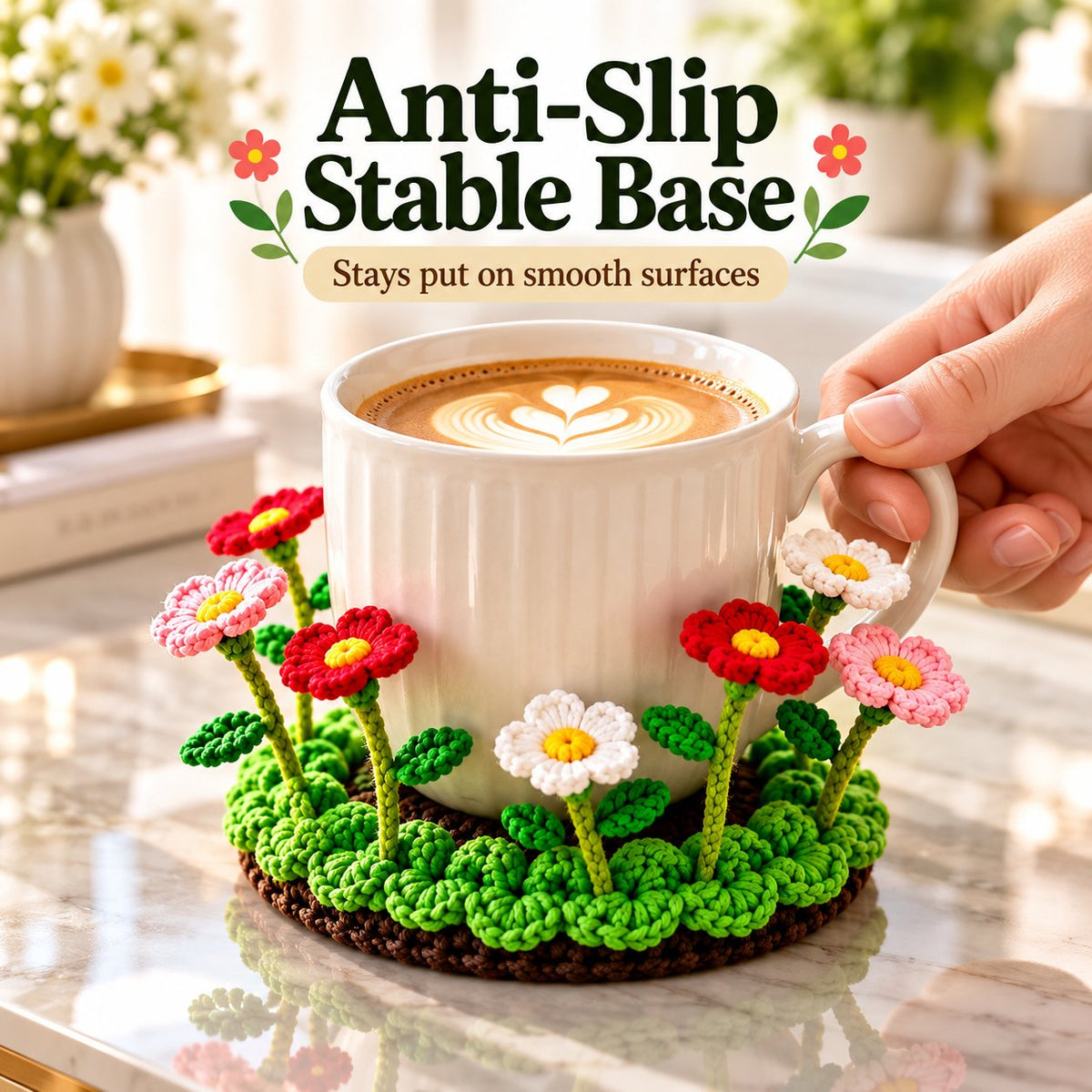 🌸50 % DE RÉDUCTION🌸 Sous-verre floral au crochet fait main | Everlasting Table Art 🌸