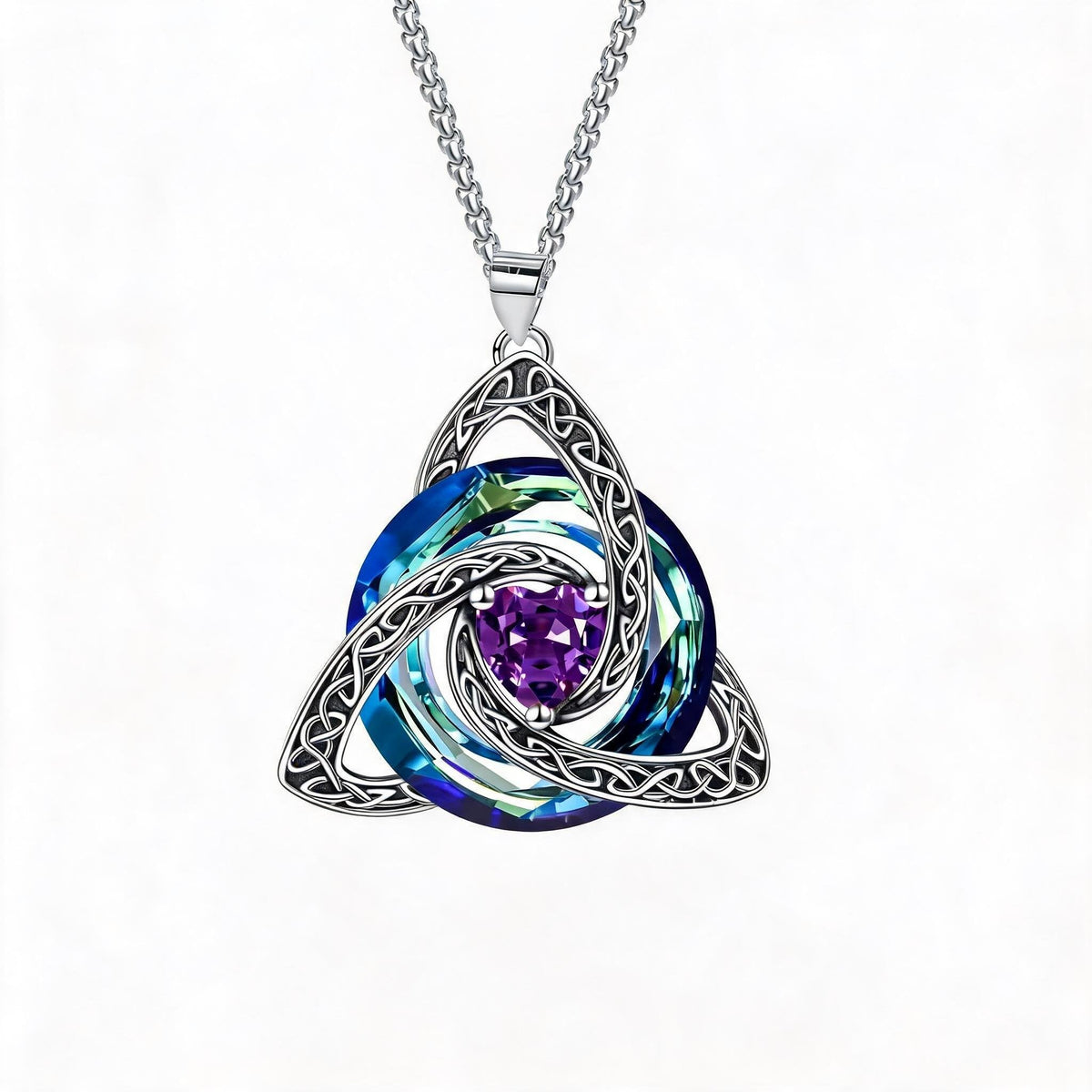 ✨Collier avec pierre de naissance et nœud celtique de la Trinité – Un symbole chargé de sens, représentant l'amour et le lien ❤️