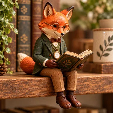 🦊 Décoration « Renard qui lit »