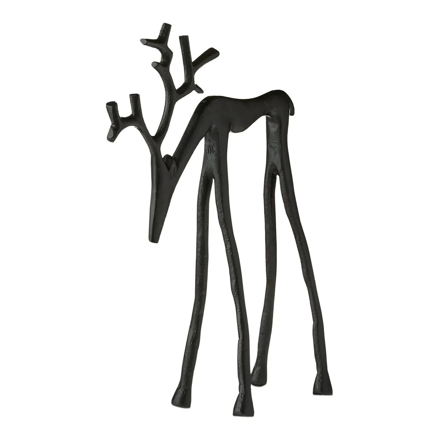 🎅Meilleures ventes de Noël 🦌Ensemble de 2 statues de rennes noirs pour décorations de Noël