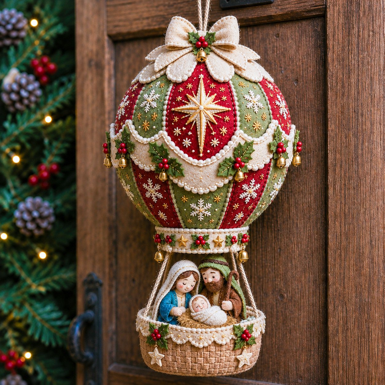 🎈 Kit de bricolage pour réaliser une décoration de Noël en forme de montgolfière à suspendre