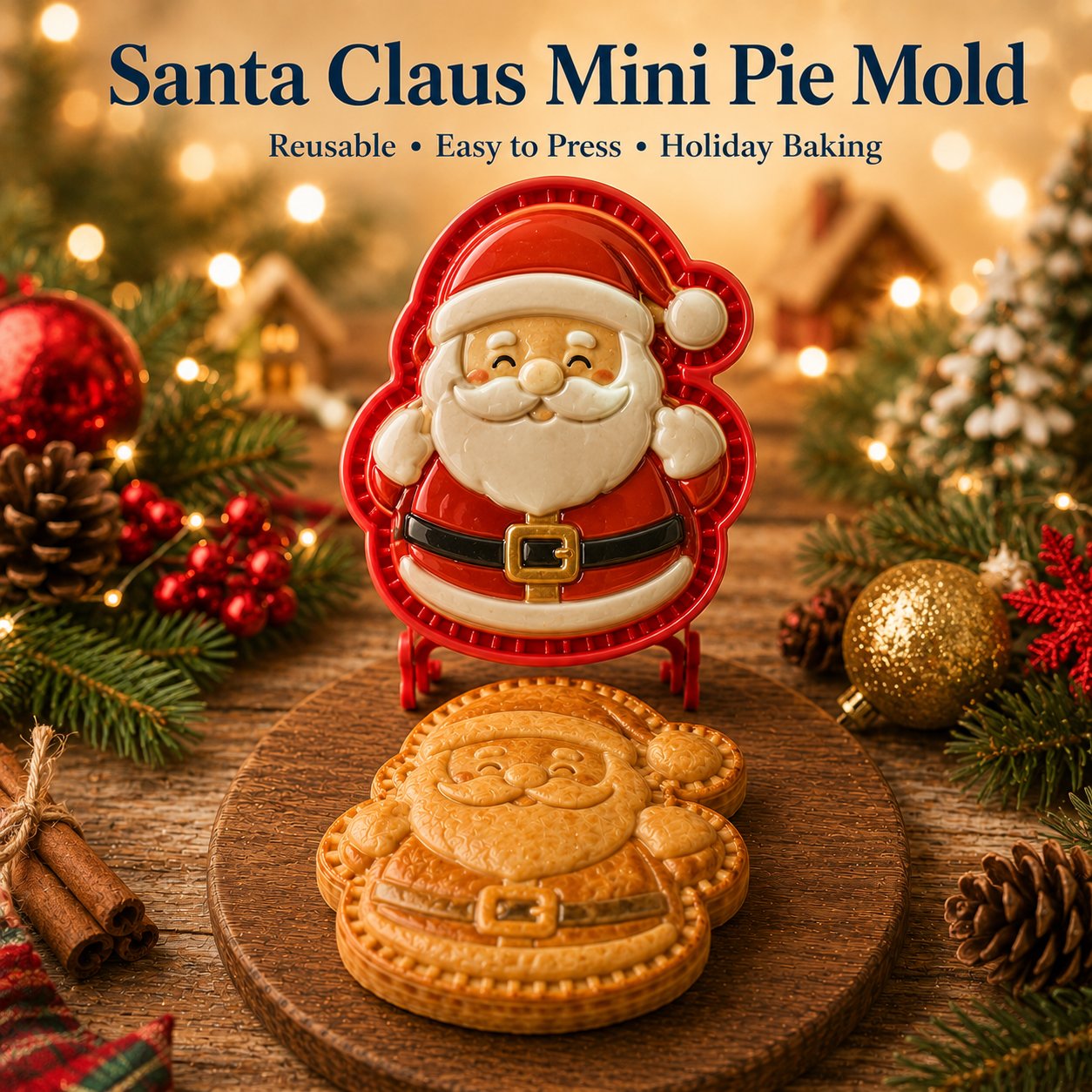 🎄  Collection de 8 moules à mini-tartes de Noël