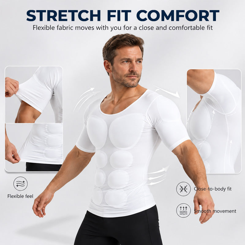 T-shirt modelant pour hommes, mettant en valeur la musculature