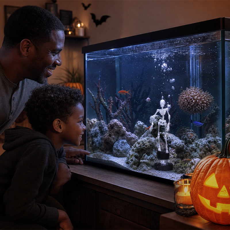 💀 Décoration d'aquarium « Squelette dynamique » : une décoration d'aquarium actionnée par l'air !🐠
