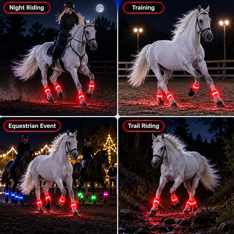 Bracelets LED pour chevaux | Bracelets lumineux haute visibilité pour l'équitation nocturne