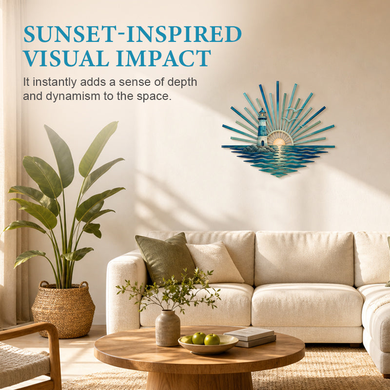 🌅 Décoration murale en métal « Legend of the Sunset Tides » – 🌊 Décoration murale en métal de style nautique vintage