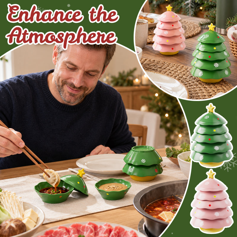 Ensemble de coupelles en forme de sapin de Noël