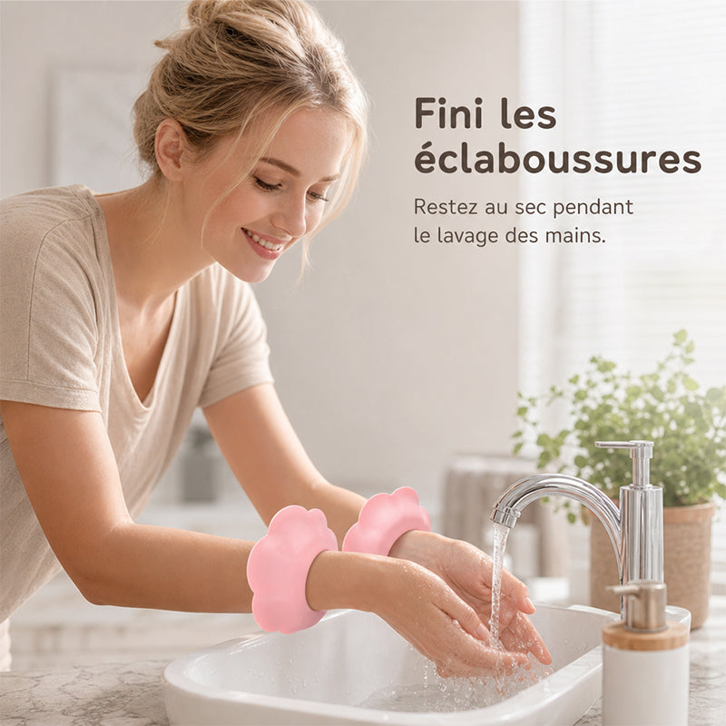Bandes de poignet imperméables pour le lavage du visage