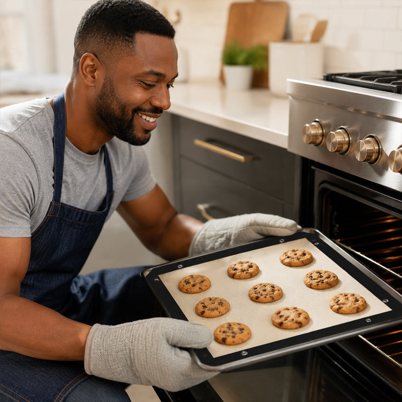 🍗 Tapis de cuisson anti-débordement avec boutons-pression
