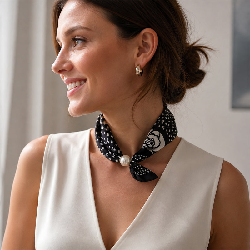 🤍 Collier avec rangée de perles et fermoir magnétique – Fermoir magnétique, prêt en quelques secondes !✨📦