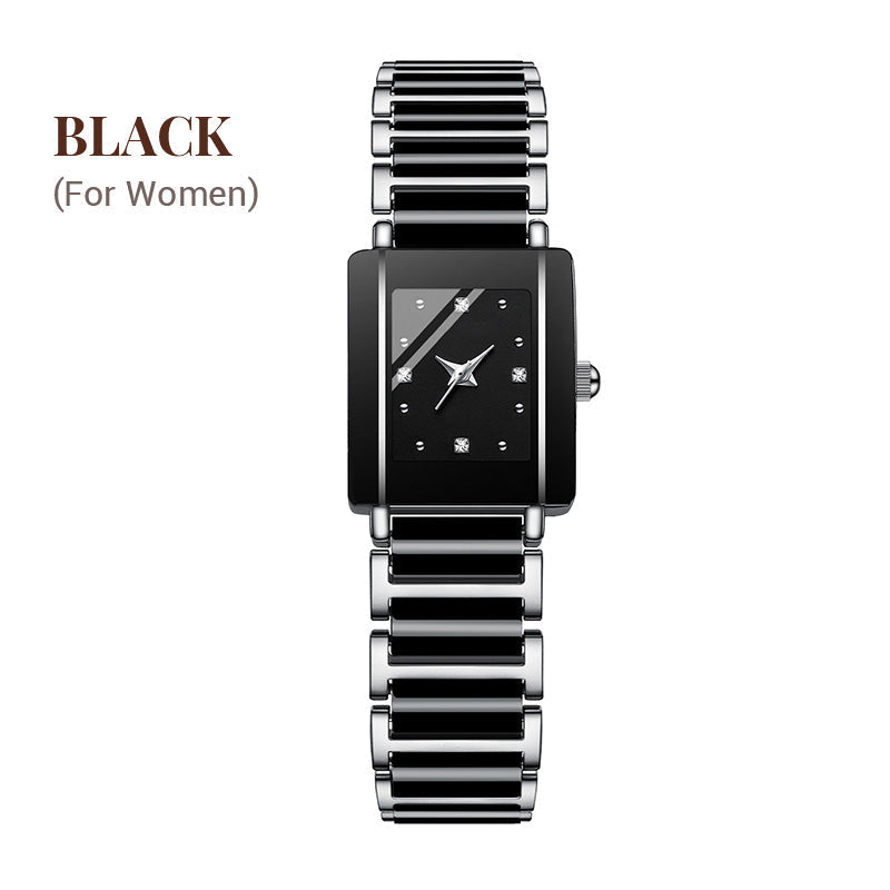 ⌚Montre-bracelet carrée en céramique à quartz, tendance