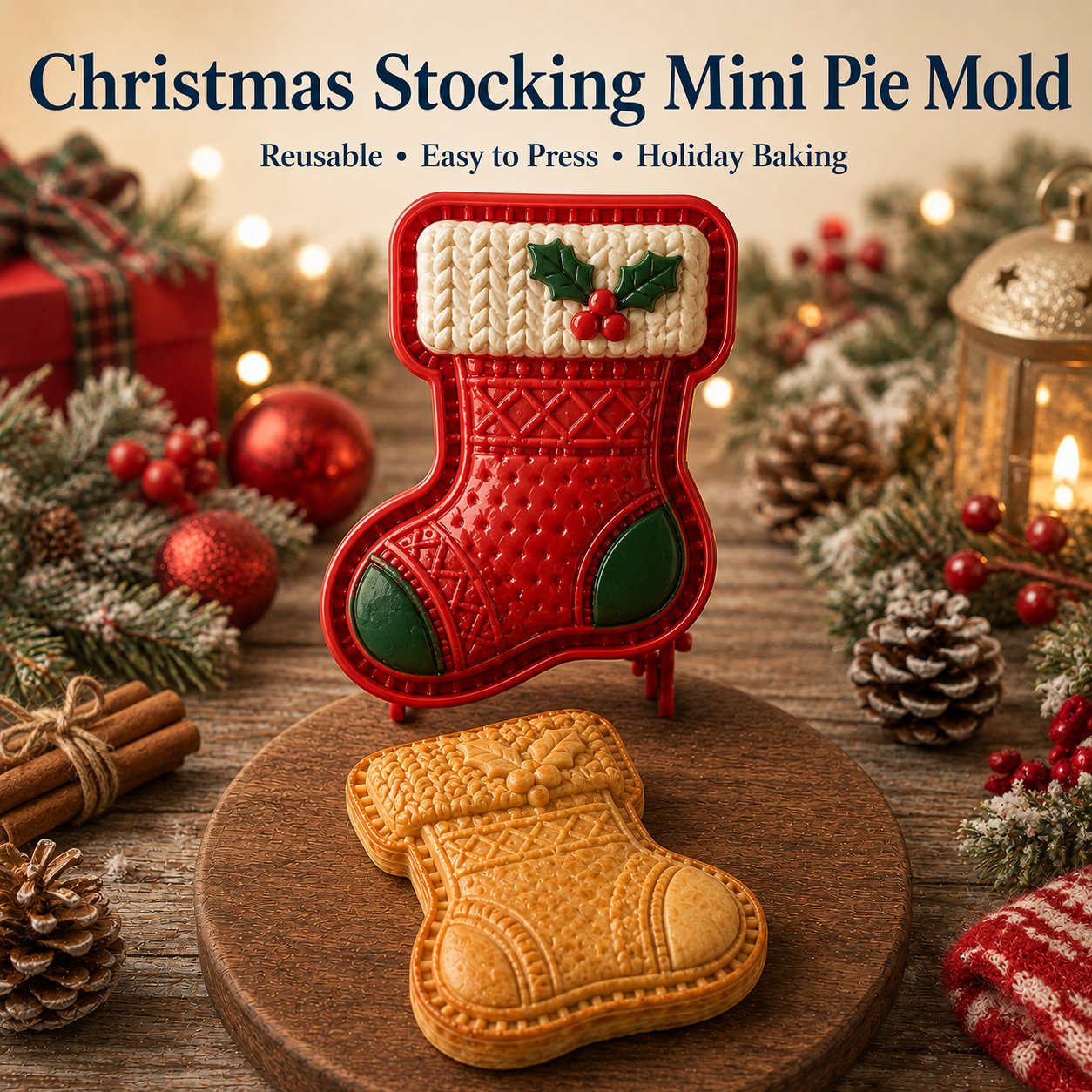 🎄  Collection de 8 moules à mini-tartes de Noël