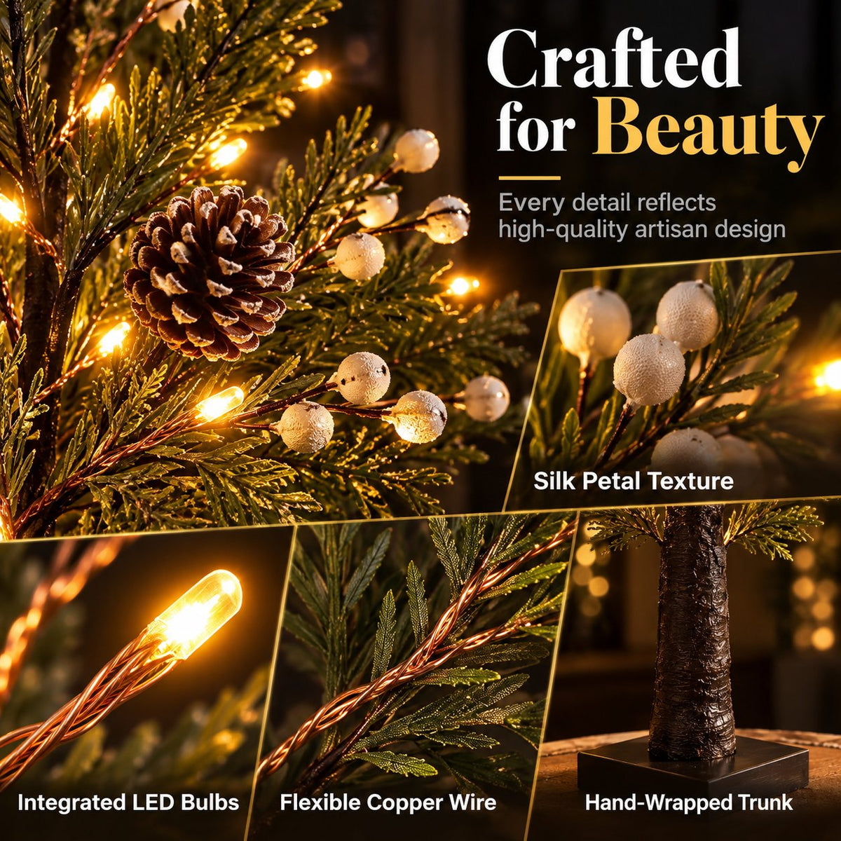 🎄💡 Arbre lumineux à LED – Une élégance naturelle pour toutes les saisons 🌿✨