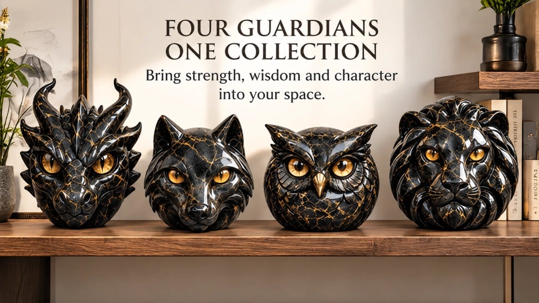 🔥Sculpture en pierre « Animal gardien » de luxe – ✨Élégant objet de décoration d'intérieur et œuvre d'art prête à offrir